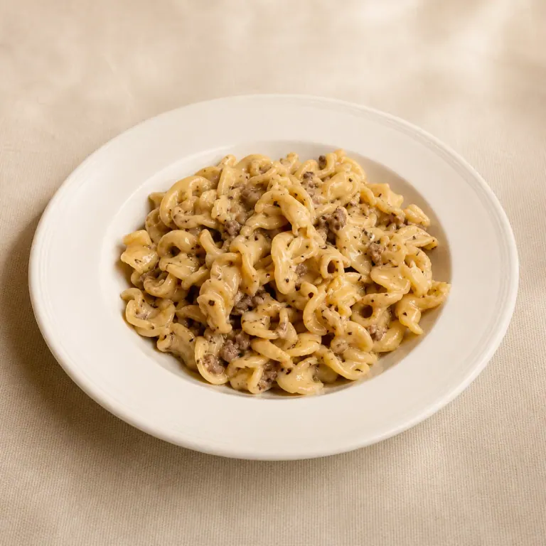 Giglietti Norcina style with sausage, cream and truffle sauce.